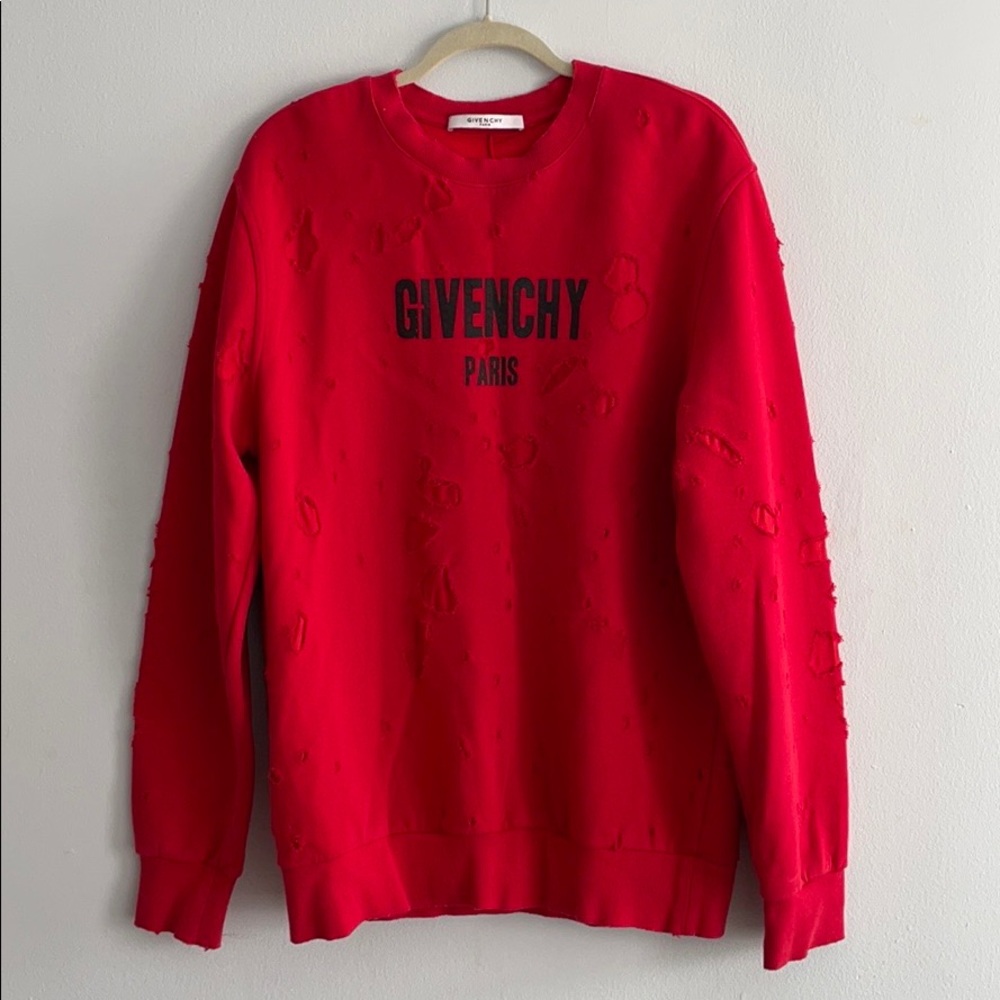 givenchy cotton distressed oversized sweatshirt